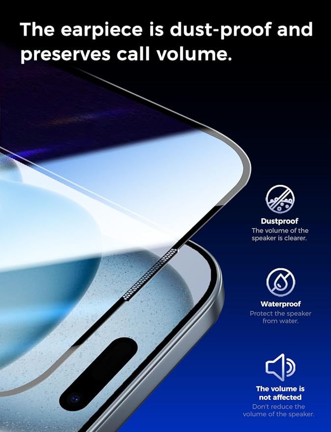 MAGIC JOHN 2 Pack for iPhone 15 Tempered Glass Screen Protector 6.1 inch [Not Max], Auto Dust-Elimination Installation, Bubble Free, Dynamic Island Compatible, HD Clear, Easy Installation