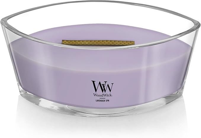 Woodwick Ellipse Scented Candle Lavender Spa 16oz | Up to 50 Hours Burn Time