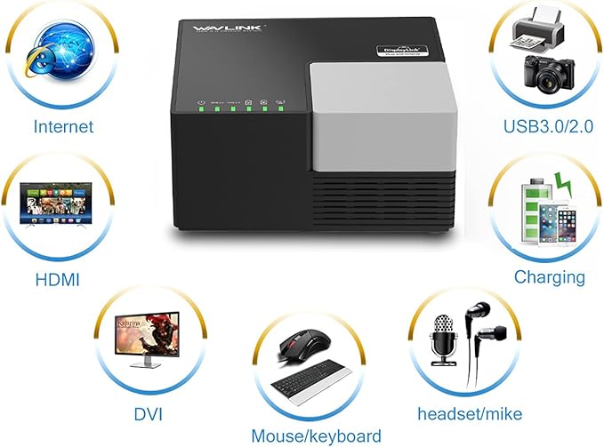 WAVLINK USB 3.0 Laptop Docking Station Dual Monitors, DisplayLink Computer Dock for M1/M2 Mac/Windows/Chrome/Ubuntu - HDMI+HDMI/DVI/VGA, 4xUSB Ports, 2xRed Charging Ports, LAN, Audio