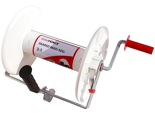 1 Pack Geared Electric Fencing Maxi Reel for Your Electric Fence Plus 1 Free 8 inch Insulgrip