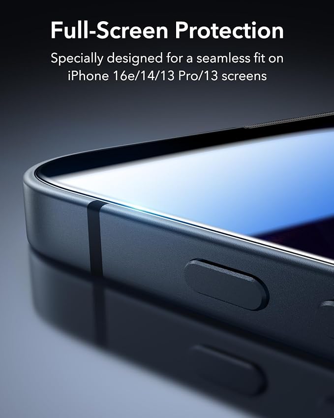 ESR 3 Pack 9H+ Glass for iPhone 16e/ iPhone 14/ iPhone 13/13 Pro Privacy Screen Protector, [Military Grade Shatterproof & Longest Durable] Armorite Anti-spy Tempered Glass with UltraFit Tray