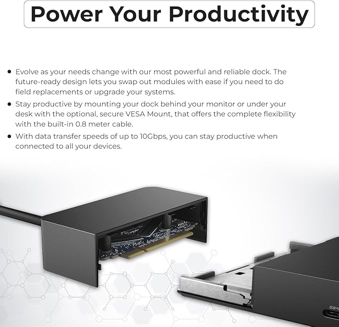 Dell Performance Dock - WD19DCS Docking Station with 240W Power Adapter (210W Power Delivery) + HDMI Cable + Display Port Cable + USB-C Cable + Microfiber Cloth Included