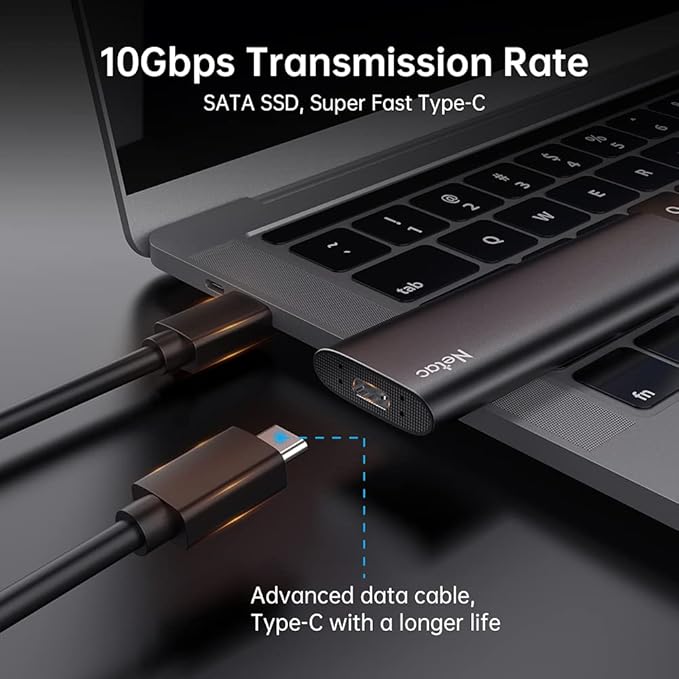 Netac 500GB Portable SSD USB 3.2 Gen 2 (10 Gbps, Type-C) External Solid State Drive Backup Slim Portable Drive for File Storage/Business Travel Essential, Rapid Read & Write Low Noise, Zslim