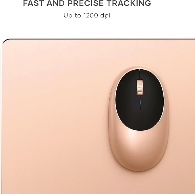 Satechi M1 Wireless Bluetooth Mouse, USB-C Rechargeable, Compact & Portable, for MacBook Air/Pro M4, iPad Air/Pro M4/M3, iPad mini, Mac mini, iMac & Windows - Gold