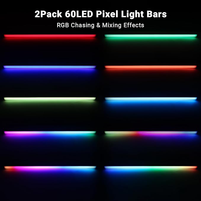 2Pack DJ Light Bars with Stand - 39" RGB Light Bar - Smart APP & Remote Control - Music Sync Timer Setting - Multiple Placement Options Suitable for Party Events Stage Gaming Living Room Decor