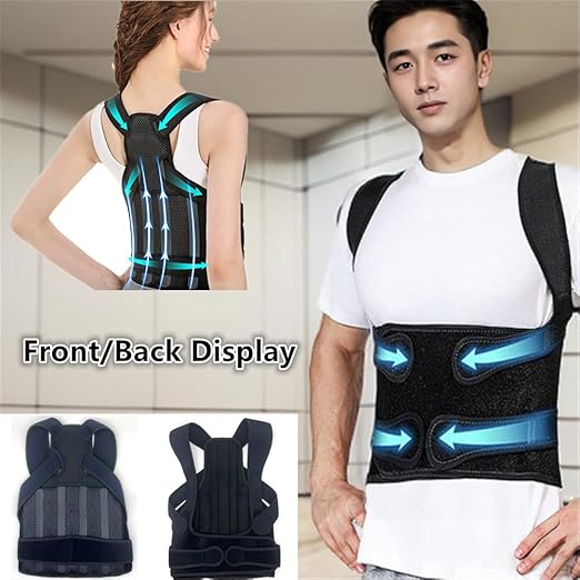 Back Brace for Women and Men,Shoulder Straightener,Back straightener,Adjustable Posture Corrector Suitable for Upper and Lower Back Pain Relief-Scoliosis,Hunchback,Spine Corrector（Black，L）