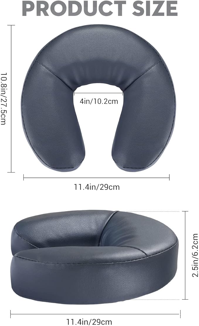 Noverlife Massage Face Cradle Cushion, Professional U Shaped Headrest Face Down Prone Position Cushion Pillow for Massage Tables, Standard Massage Face Neck Head Rest Pad for Beauty Spa Sleeping Nap