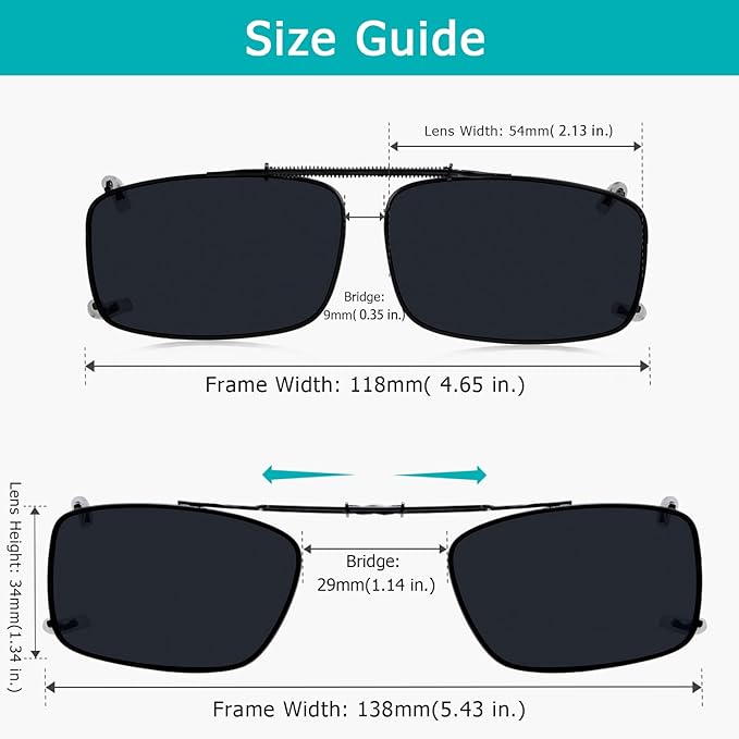 Easy clip Spring Polarized Clip On Sunglasses