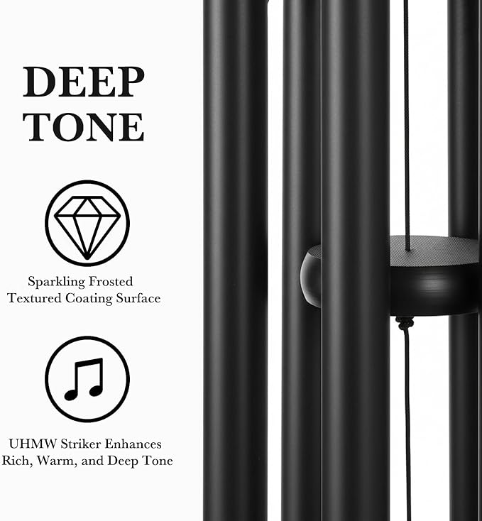 Wind Chimes for Outside Deep Tone, 47" Large WindChimes with 7 Tubes, 100% Rustproof Aluminum, Memorial Gift or Garden, Patio, Porch and Outdoor Décor
