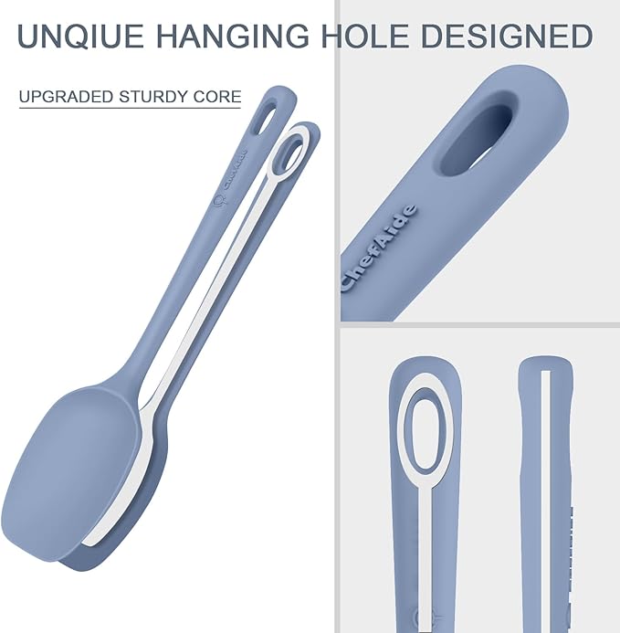 5 Pieces Silicone Spatula Set, Food Grade Rubber Spatula, Upgrade Strong Handle with Ergonomic Grip, Heat Resistant Up to 600°F for Nonstick Cookware, Cooking Candy Series