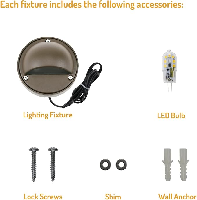 Lumina Lighting® 2W LED Deck Lights (12 Pack) | Low Voltage Landscape Lighting Waterproof - 12V 3000K Outdoor Patio Step Deck Lighting | Replaceable G4 LED Bulb Included (Bronze)