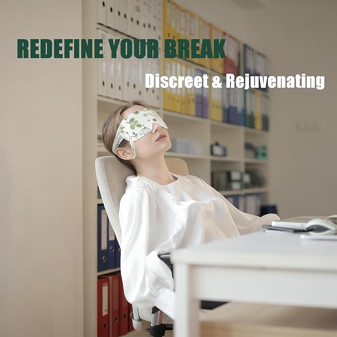 Disposable Steam Eye Mask 9 Pack - Heated Eye Compress for Dry Eyes, Eye Strain & Puffiness Relief, Sleeping Mask for Travel, Airplane, Spa, Night Use, Relaxing Gift