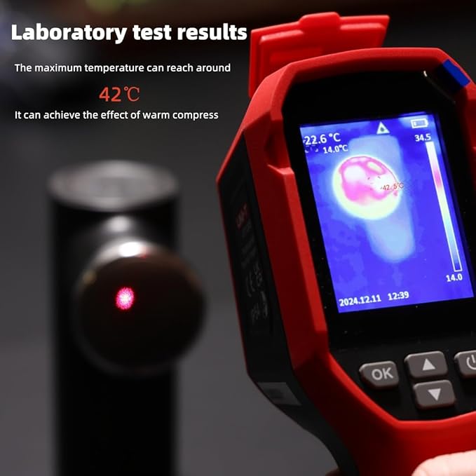 Mini Massage Gun with Heat, Deep Tissue Massage Gun, Portable Percussion Muscle Massager with 4 Massage Heads for Athletes