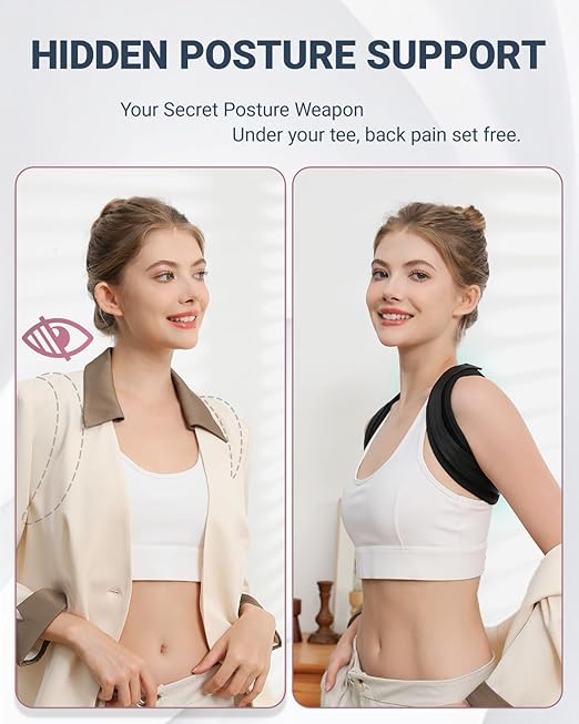 Upper Back Brace Posture Corrector For Women & Men,Lightweight Back Straightener Posture Corrector For Men,Adjustable Upper Back Support,Clavicle Brace For Round Shoulder & Hunchback (Large)