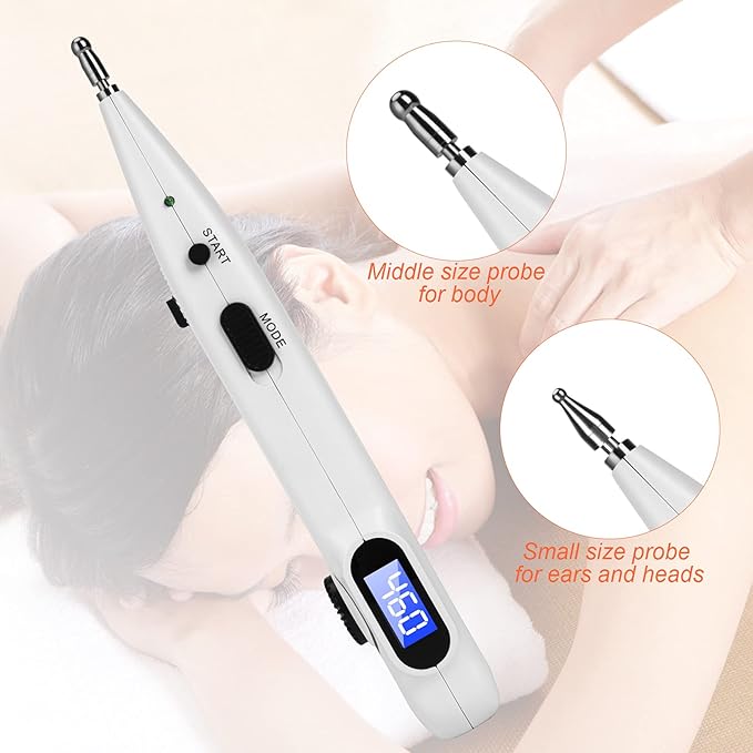 Electronic Acupuncture Pen for Pain Relief and Circulation, Rechargeable Meridian Energy Acupressure Pen Find Acupoints Automatically with 20 Levels Intensity and 3 Modes
