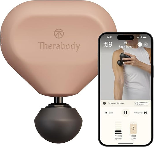 TheraGun Mini (3rd Generation) by Therabody – Ultra-Portable Massage Gun and Travel Essential for Fast, Effective Pain and Tension Relief Anywhere (Desert Rose)