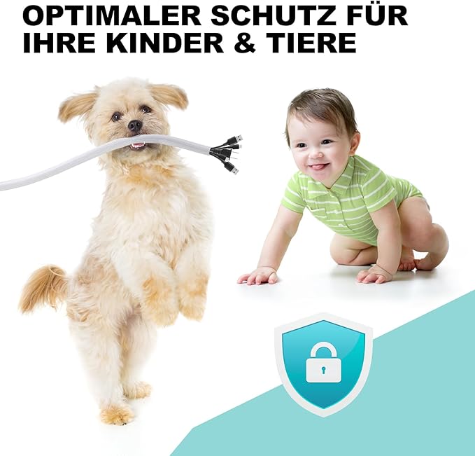 AGPTEK Cable Sleeve Cover, 20ft - 1 inch Desk Cord Organizer Cable Hider, Home Office Wire Management Computer TV Wire Loom Tubing, Pet Proof Cord Protector, from Cat Dog Chewing, White