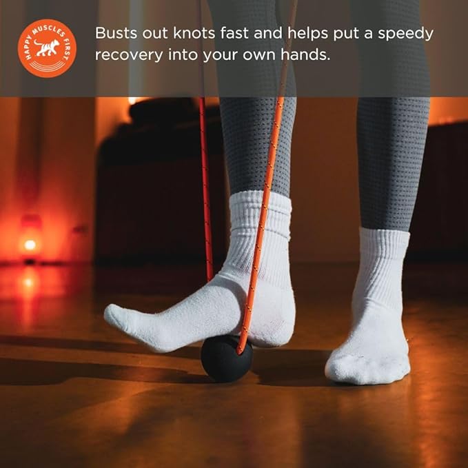 Tiger Tail Tiger Ball 2.6 Foam Roller Ball + 47” Corded Rope – Deep Tissue Massage Ball: Feet, Legs, Neck, Back – Trigger Point Massage Therapy – Relieve Muscle Soreness – Muscle Recovery