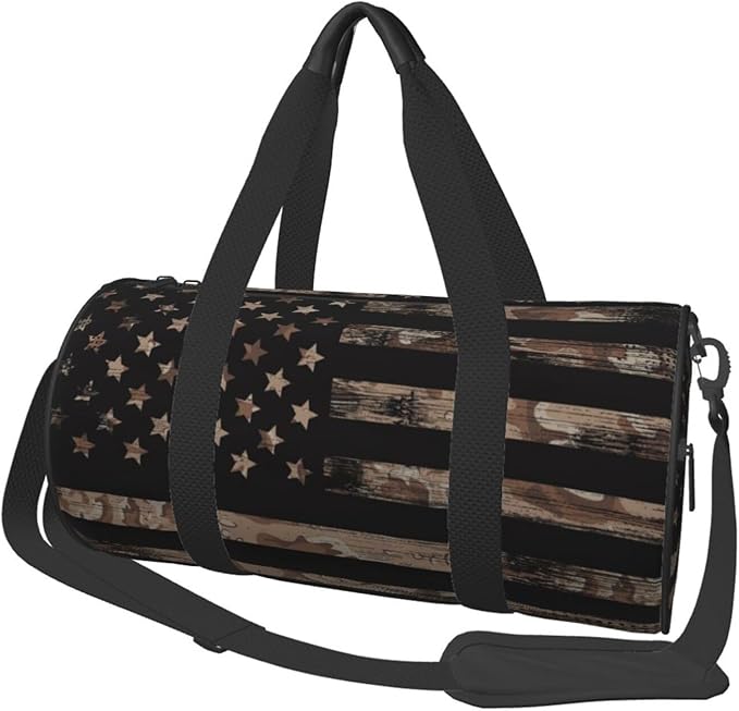 Desert Camo Camouflage Army American Flag Tactical Foldable Duffle Bag For Women - Workout Bag For Gym Men - Boy Gym Bag - Girls Small Weekender Duffel Bag - Packable Luggage Bag For Travel Sports