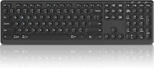 Wireless Bluetooth Keyboard, Support Multi Device Switching, Full Size, Scissor-Switch Keys Silent Design for Computer, Laptop, MacBook and iPad (US layout)