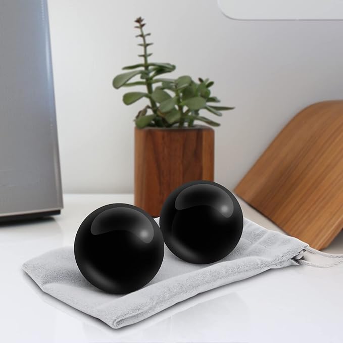 Coolrunner Marble Black Baoding Balls Chinese Health Stress Relieve Hand Exercise Massage Balls