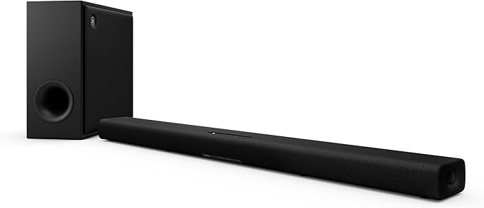 Yamaha True X Bar 50A Dolby Atmos Sound Bar with Wireless Subwoofer, Wi-Fi, Music Streaming, Optional Wireless Surrounds (Black)