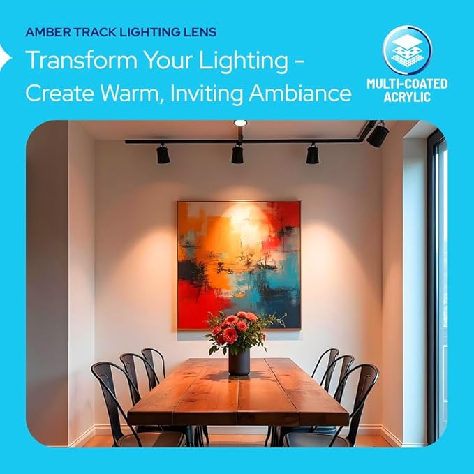 KastLite Amber Acrylic Lens Filter for Halo Track Lighting | Track Light Head - Adjust The Color of Your Lighting | Select Lens Sizes - PAR 30 Bulb for Spotlight Fixtures