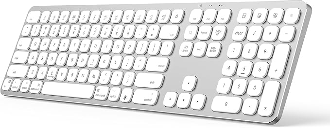 SODI Wireless Keyboard for Mac with Numeric Keypad, Aluminum Bluetooth Keyboard, Backlit, Rechargeable, Full Size Multimedia Keys Work with MacBook Pro/Air, iMac, iPad, iPhone 17 16 15 14, US English
