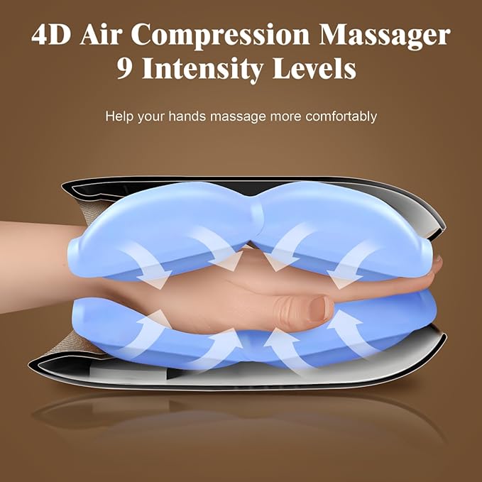 Hand Massager, 9 Modes 9 Intensities Hand Massage, Cordless Hand Massager for Arthritis and Carpal Tunnel, Gift for Men Women Parents Relaxation at Office,Pink
