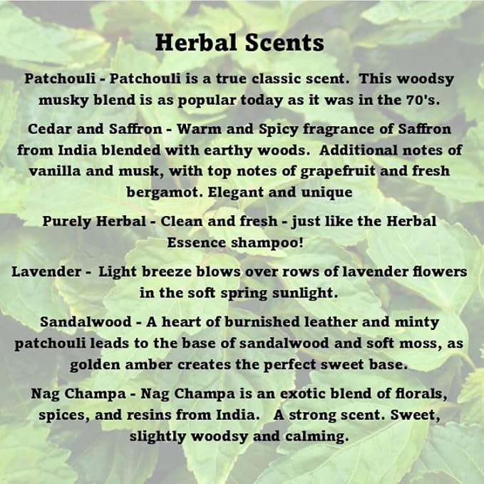 Variety Pack Soy Wickless Candle Scented Wax Melts - Wax Cubes for Scented Wax Warmer. Incense Herbal Pack - Lavender, Sandalwood, Patchouli, Nag Champa & More. Made in The USA