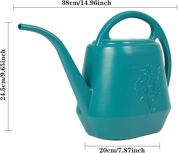 Indoor/Outdoor Watering Cans - 1 Gallon Plastic Pots with Handle - Durable Devices for House Plants, Succulents, Bonsai & Garden Flowers