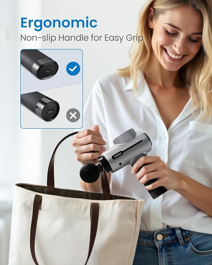 RENPHO Massage Gun Deep Tissue, Portable Percussion Massager for Back and Neck, Gifts for Men and Women, Handheld Device with Carry Case, Active