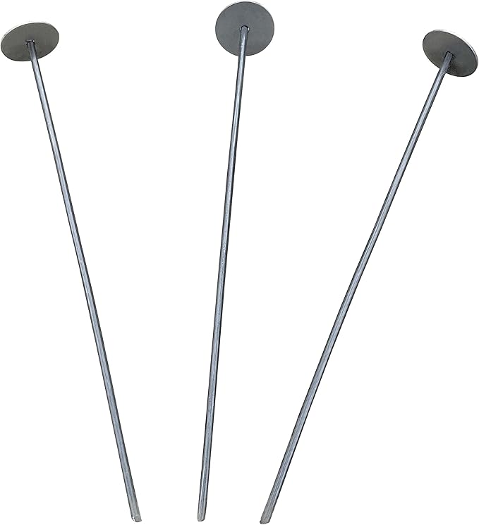 Sandbaggy 12-inch Circle Top Pins - Landscape Staples (Made in The USA) - Garden Stakes for Landscaping, SOD, Weed Barrier Fabric - Heavy Duty Ground Stakes, Lawn Turf Spikes, Decorations (100 Pins)