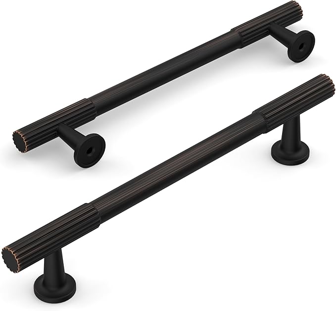 Amerdeco 10 Pack Oil Rubbed Bronze Cabinet Pulls 6.3 Inch(160MM) Hole Centers Kitchen Cabinet Handles Hardware for Cabinets Cupboard Handles Drawer Pulls ZH0071