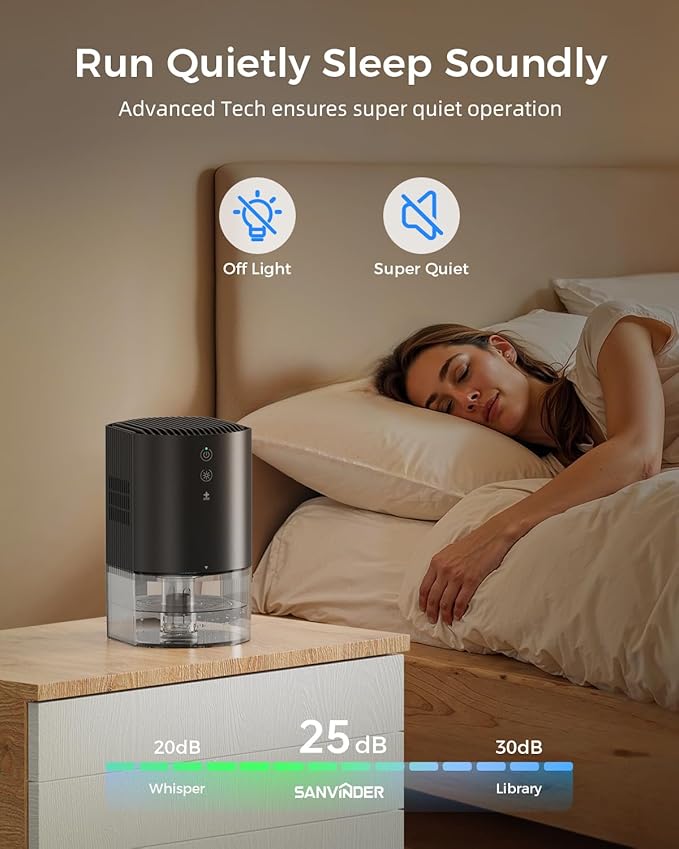 Small Dehumidifiers for Bathroom, Bedroom, Dorm Room, Home, RV, Closet, Wardrobe, Office, Portable Dehumidifier with Auto Shut Off, Auto Defrost, Colorful Light, Ultra Quiet, Energy Saving, 35 OZ