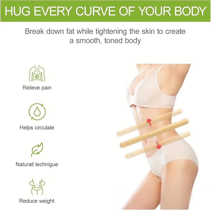7Pcs Bamboo Massage Sticks Tools Hot and Cold theapy Poles