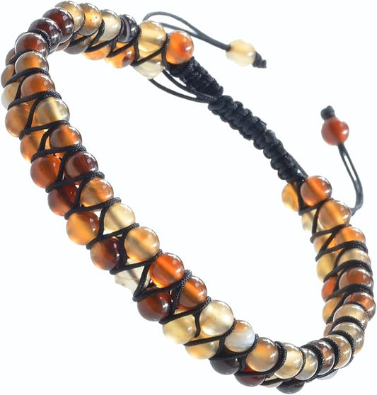 MASSIVE BEADS Double Layer Natural Chakra Healing Power Crystals Macrame Bracelet Yoga Stone Beads Gemstone Meditation Relax Anxiety Bangle for Unisex Women Men