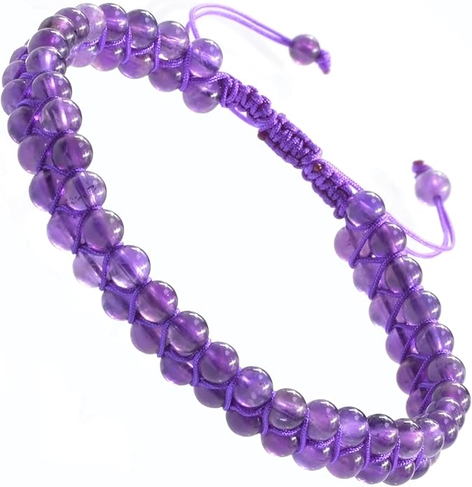MASSIVE BEADS Double Layer Natural Chakra Healing Power Crystals Macrame Bracelet Yoga Stone Beads Gemstone Meditation Relax Anxiety Bangle for Unisex Women Men