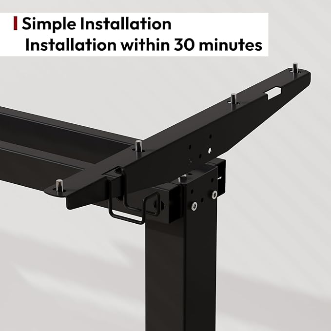 SANODESK Electric Standing Desk 48x24 Inch Height Adjustable Stand Up Desk Home Office Computer Workstation Sit Stand Home Office with Splice Board (Black Frame + Black Top)