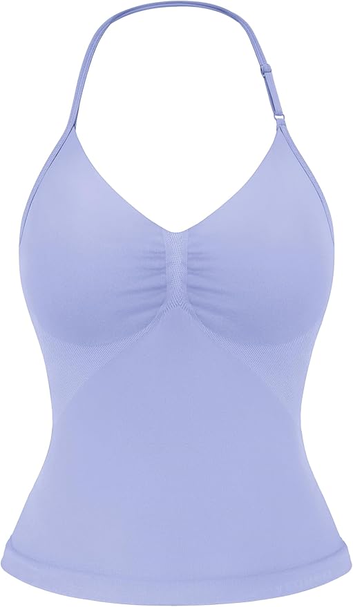 YEOREO SoftHue Impact Longline Strappy Top Women's Halter Workout Tank Tops Backless Gym Longline with Adjustable Strap