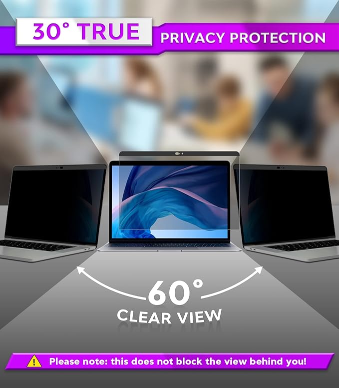 PYS macbook air 13 inch privacy screen Compatible with MacBook Air 13.3'(Released in 2018-2021: A1932,A2179,A2337)-Anti Glare，Webcam Cover Slider，Provide Privacy, Ultra Slim，Easy On