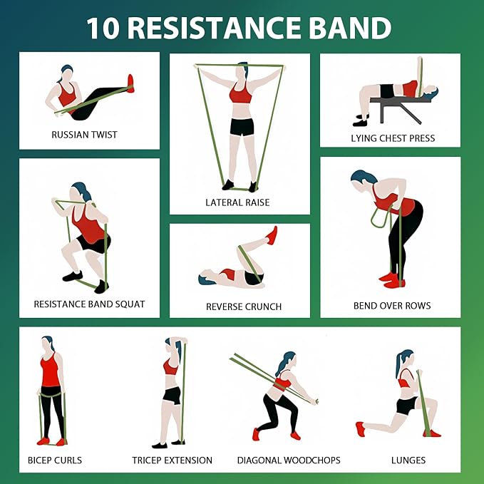 LEEKEY Resistance Bands, Exercise Bands with Handles,Pull Up Assist Bands - Bands for Working Out,Band for Men and Women Fitness Training, Physical Therapy,Home Workouts