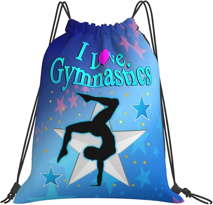 Gymnastics Drawstring Backpack Gym String Bag Drawstring Sackpack Sport For Womens Mens