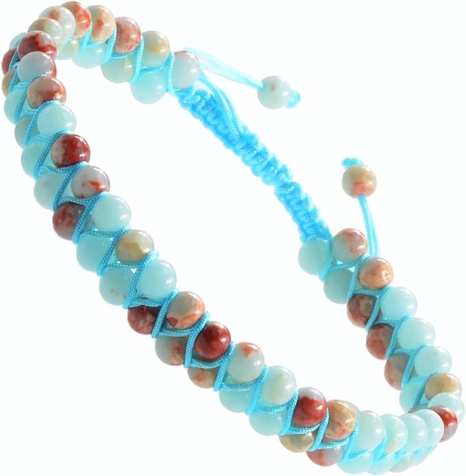 MASSIVE BEADS Double Layer Natural Chakra Healing Power Crystals Macrame Bracelet Yoga Stone Beads Gemstone Meditation Relax Anxiety Bangle for Unisex Women Men