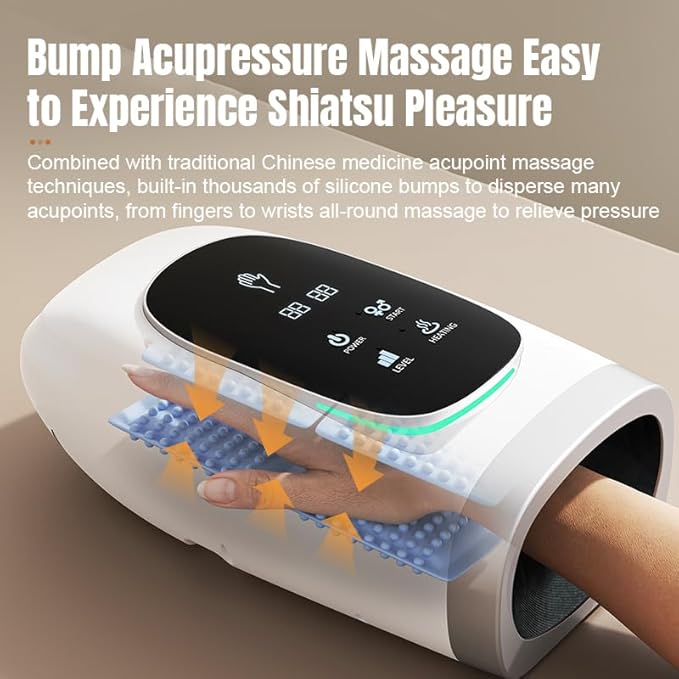 Hand Massager with Heat and Compression, Electric Cordless Hand Massager for Arthritis and Carpal Tunnel, Pressure Point Therapy with Heat Gifts for Women Men