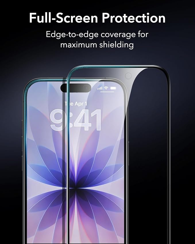 ESR 3 Pack 9H+ Glass for iPhone 17/ iPhone 16 Pro Privacy Screen Protector, [Military Grade Shatterproof & Highly Durable] Armorite Anti-spy Tempered Glass with UltraFit Tray