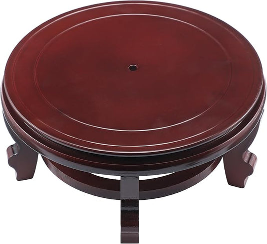 Wooden Planter Stand Indoor Chinese Vase Fishbowl Display Stands Asian Vase Pot Stands Traditional Stands for Home Indoor Plants Outdoor Decoration (10 Inches)