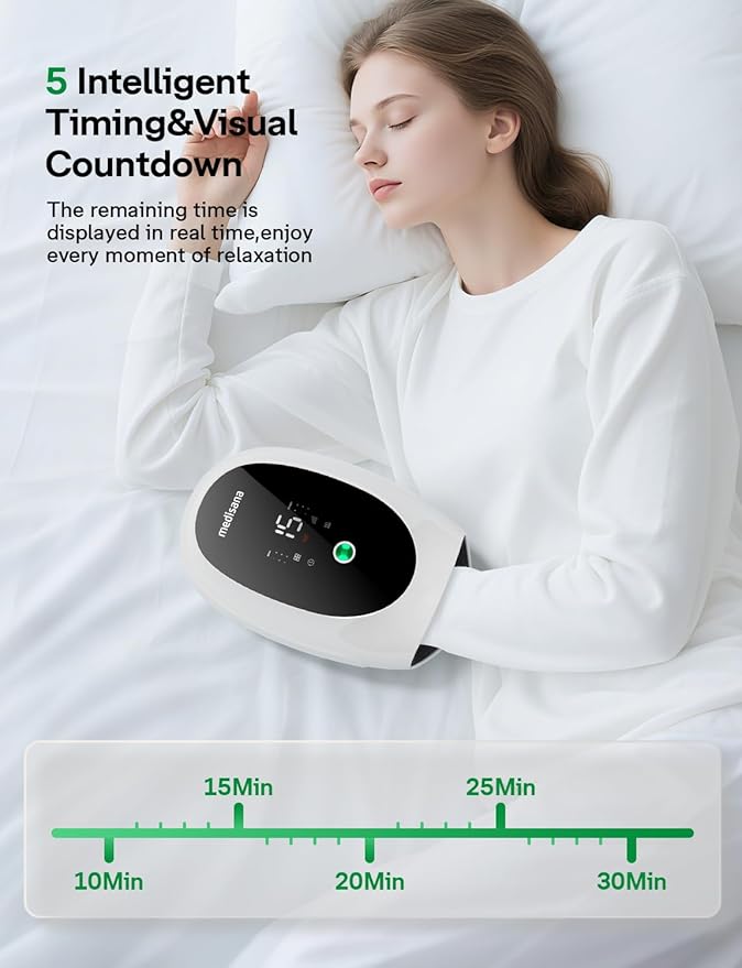 Hand Massager for Arthritis and Carpal Tunnel, 6 Modes 6 Intensities Hand Massager with Heat and Compression, Large LCD Display Full Hand & Wrist Massager, Gift for Women/Men, Office & Home Use