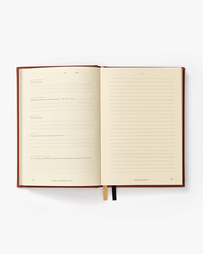 Intelligent Change Notes to Mindfulness Daily Journal for Women With Prompts to Write In, Illustrated Gratitude & Positivity, Undated Guided, Hardbound Wellness - Chelsea Kauai (Sunset Orange)