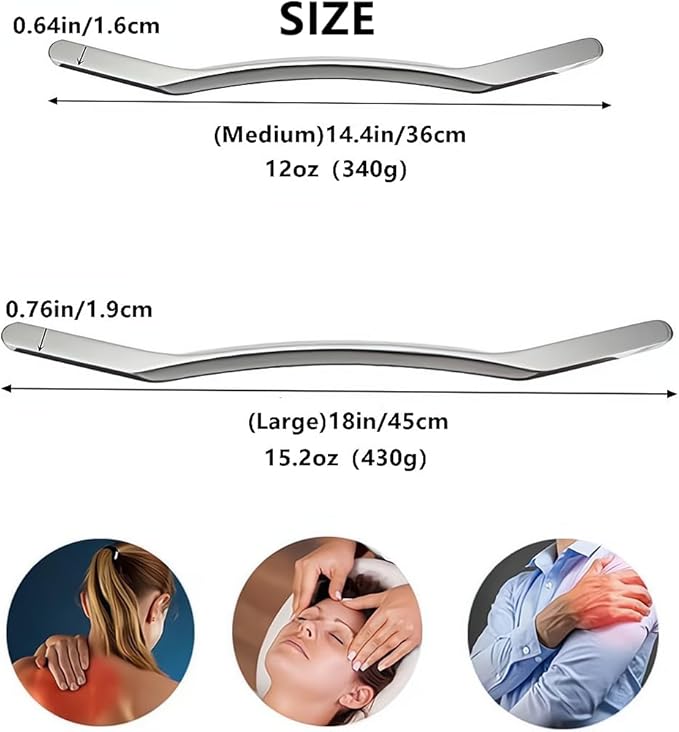 Gua Sha Massage Tools,Fascia Blaster Lymphatic Drainage Massager Stick, Cellulite Massager Muscle Roller Scraper Tool (Medium)